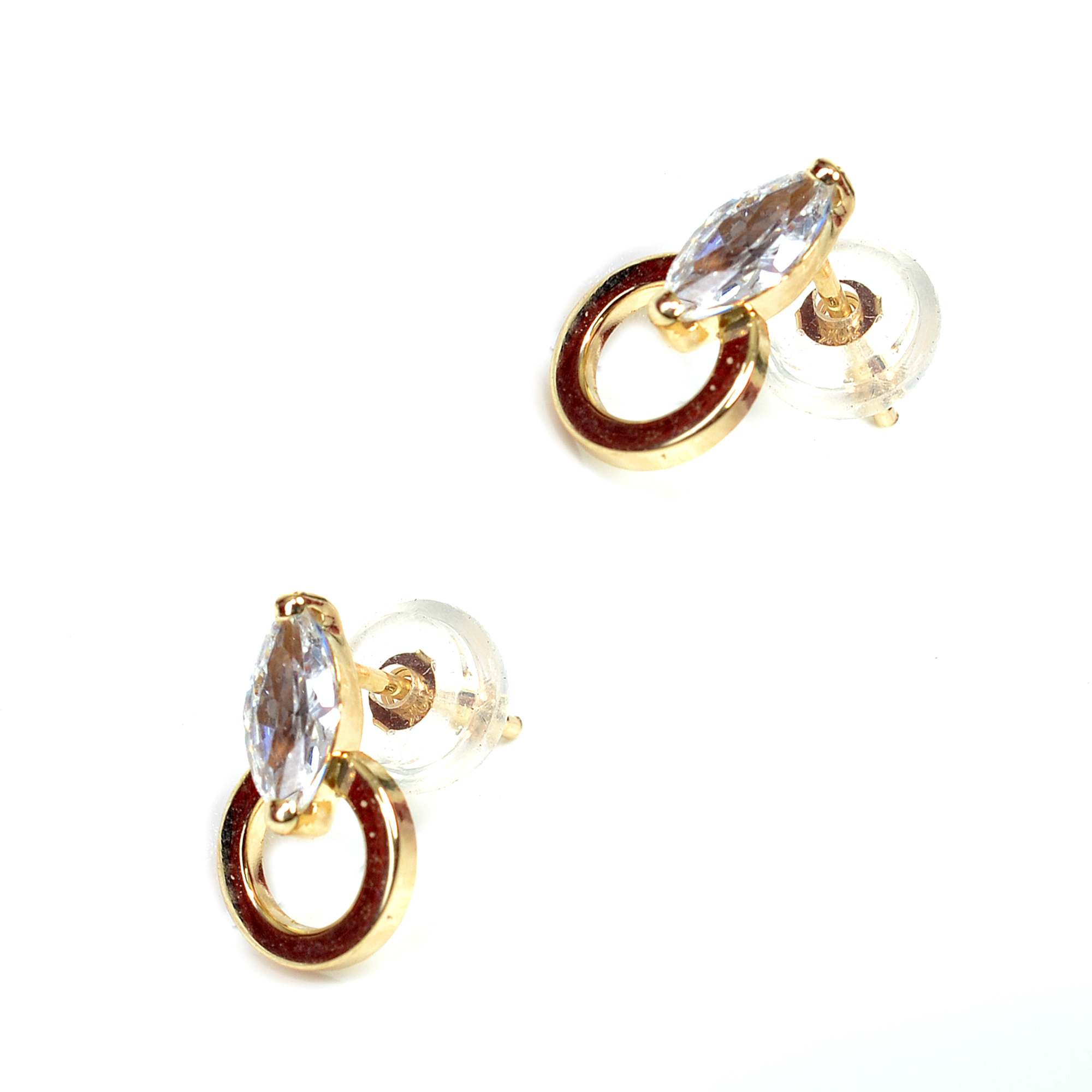 ΣΚΟΥΛΑΡΙΚΙΑ SENZIO Belibasakis Κ9 Κίτρινο Χρυσό με Πέτρες Ζιργκόν 09E-0014-US - 